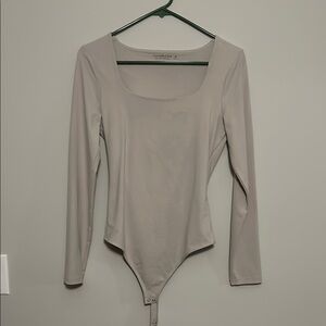 Abercrombie Long Sleeve Beige Bodysuit